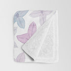 Watercolor hand painted lavender lilac blue floral Throw Blanket Gallery Image 3