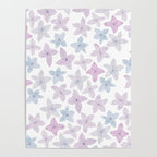 Watercolor hand painted lavender lilac blue floral Poster Gallery Image 4