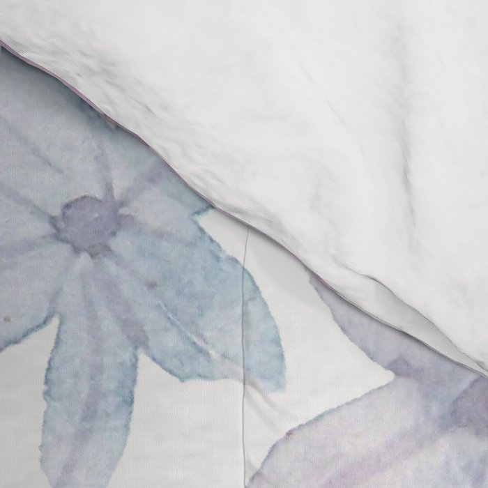 Watercolor hand painted lavender lilac blue floral Comforter Gallery Image 4