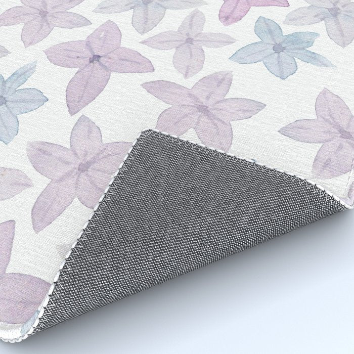 Watercolor hand painted lavender lilac blue floral Rug Gallery Image 4