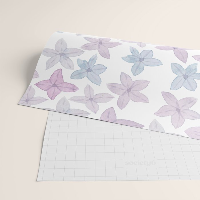 Watercolor hand painted lavender lilac blue floral Wrapping Paper Gallery Image 2
