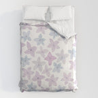 Watercolor hand painted lavender lilac blue floral Duvet Cover Gallery Image 6
