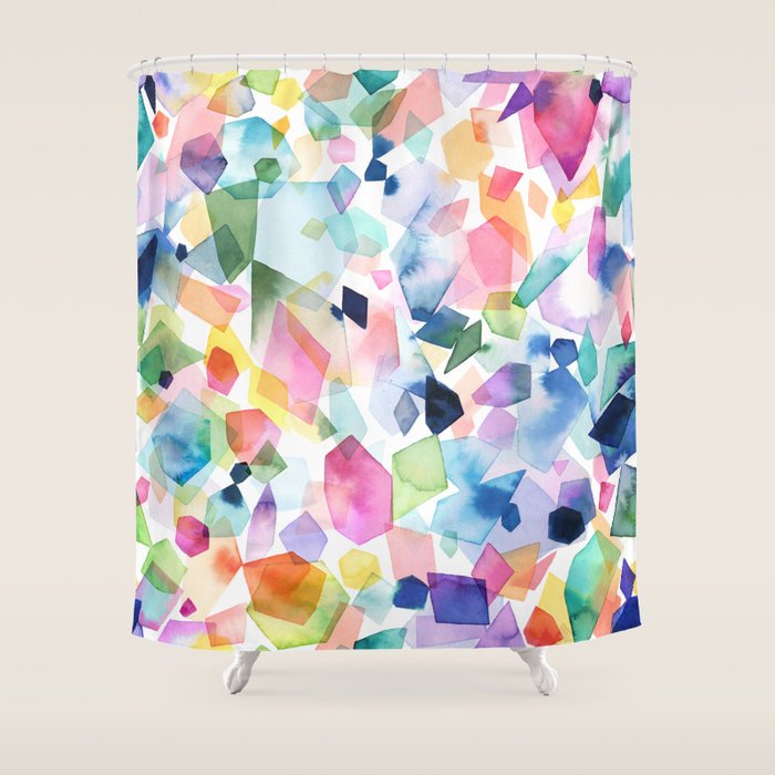Crystals and Gems Splash Pink Blue Shower Curtain Gallery Image 1