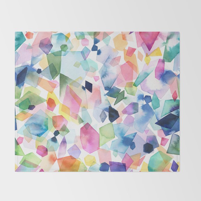 Crystals and Gems Splash Pink Blue Throw Blanket Gallery Image 2