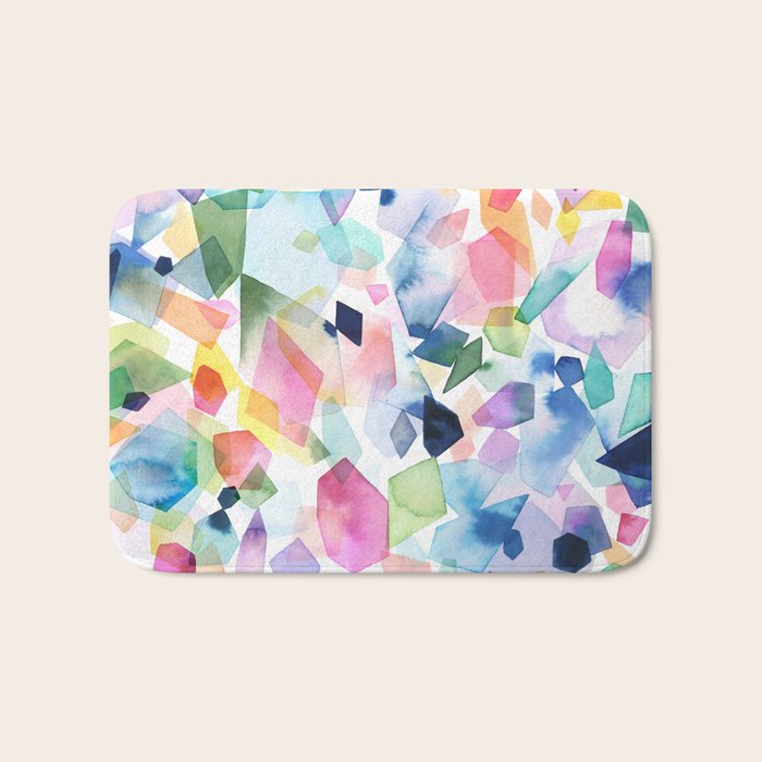 Crystals and Gems Splash Pink Blue Bath Mat Gallery Image 1
