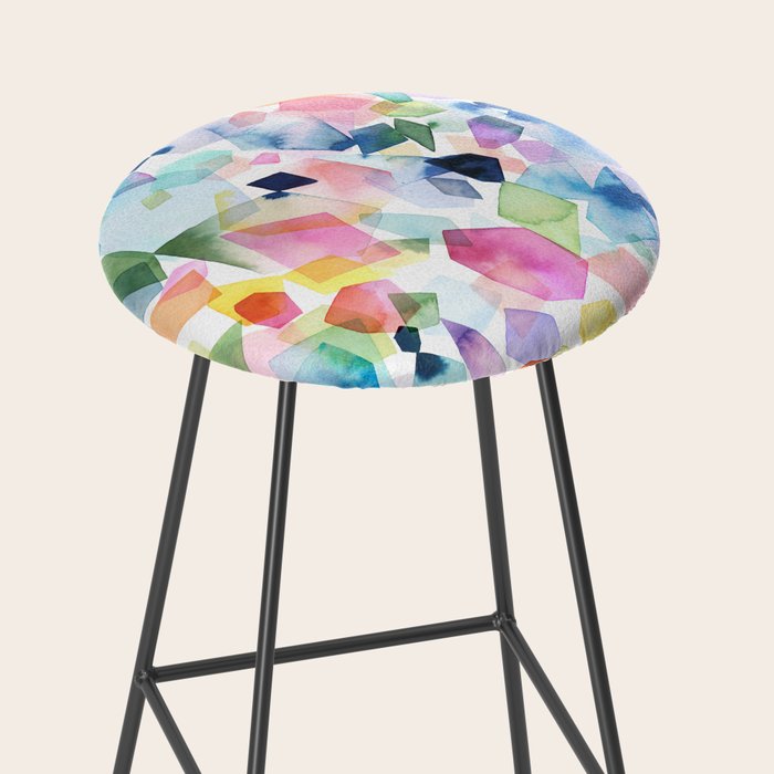 Crystals and Gems Splash Pink Blue Stool Gallery Image 2