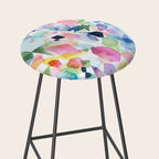 Crystals and Gems Splash Pink Blue Stool Gallery Image 2