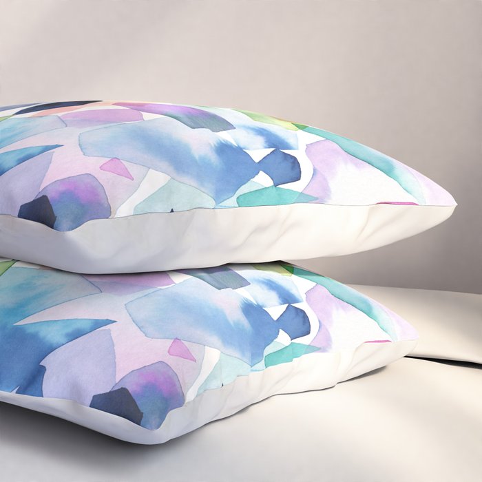 Crystals and Gems Splash Pink Blue Pillow Sham Gallery Image 3