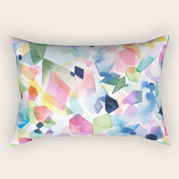 Crystals and Gems Splash Pink Blue Rectangular Pillow Gallery Image 1