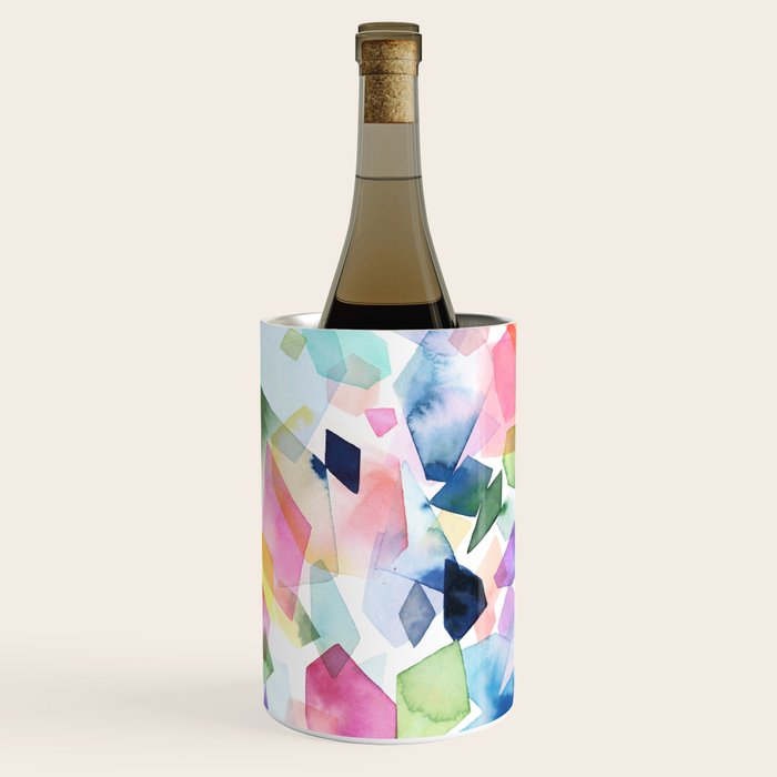Crystals and Gems Splash Pink Blue Wine Chiller Gallery Image 1