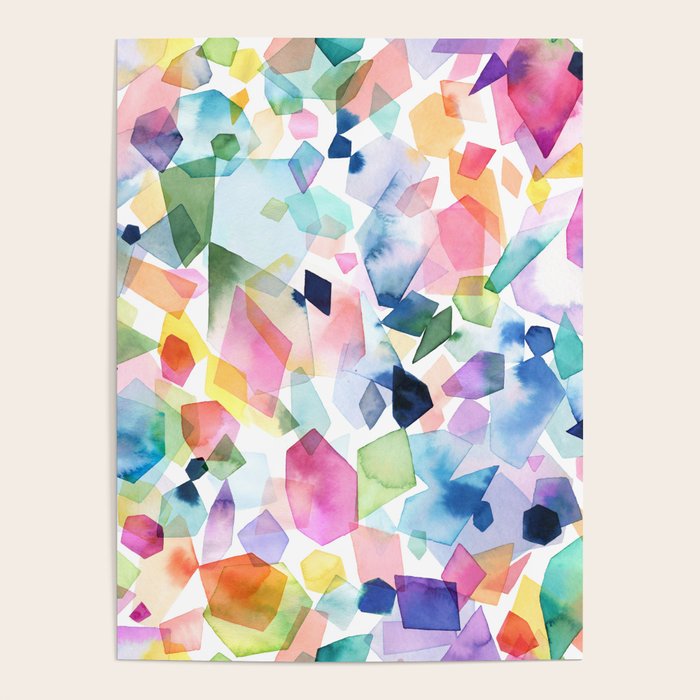 Crystals and Gems Splash Pink Blue Poster Gallery Image 1