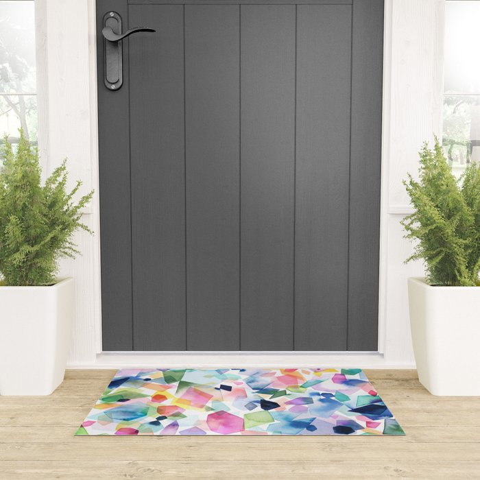 Crystals and Gems Splash Pink Blue Welcome Mat Gallery Image 3