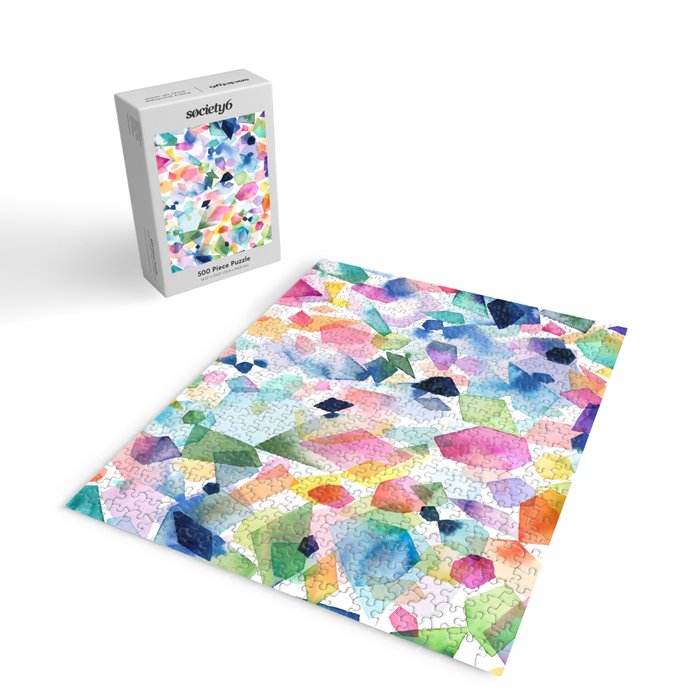 Crystals and Gems Splash Pink Blue Jigsaw Puzzle Gallery Image 2