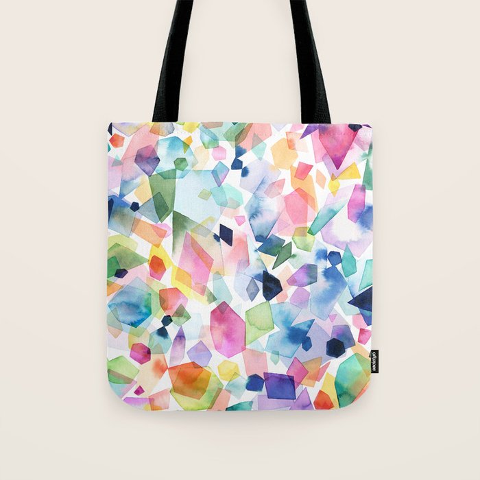 Crystals and Gems Splash Pink Blue Tote Bag Gallery Image 1
