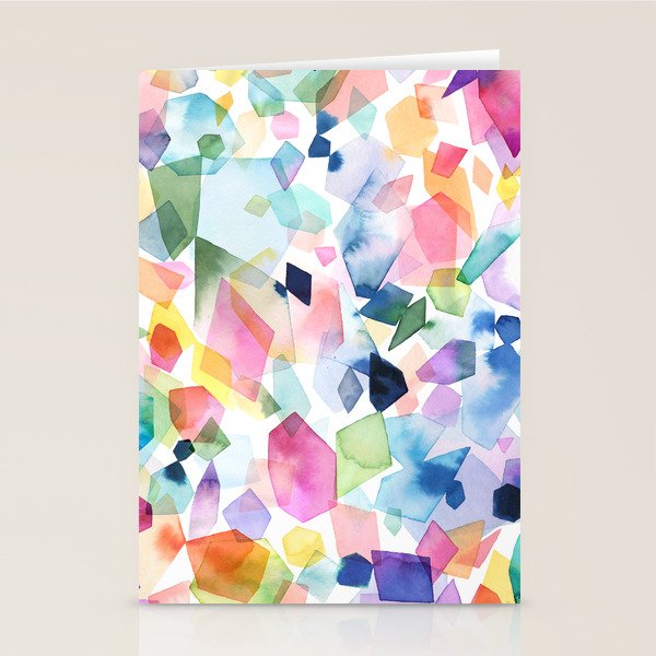 Crystals and Gems Splash Pink Blue Stationery Card Gallery Image 1