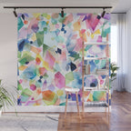 Crystals and Gems Splash Pink Blue Wall Mural Gallery Image 1