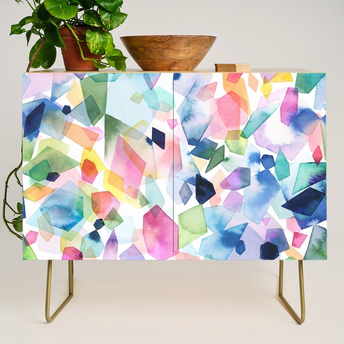 Crystals and Gems Splash Pink Blue Credenza Gallery Image 1