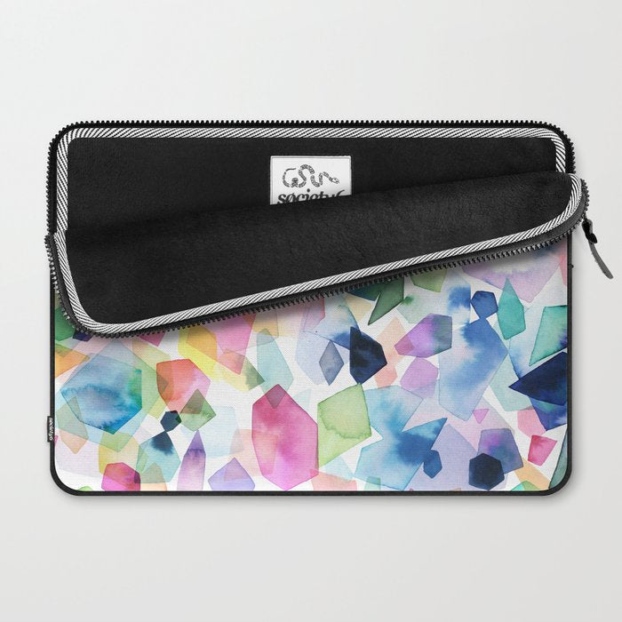 Crystals and Gems Splash Pink Blue Laptop Sleeve Gallery Image 2