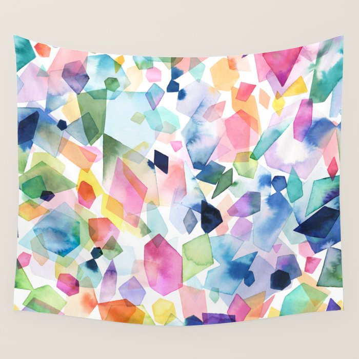 Crystals and Gems Splash Pink Blue Wall Tapestry Gallery Image 4