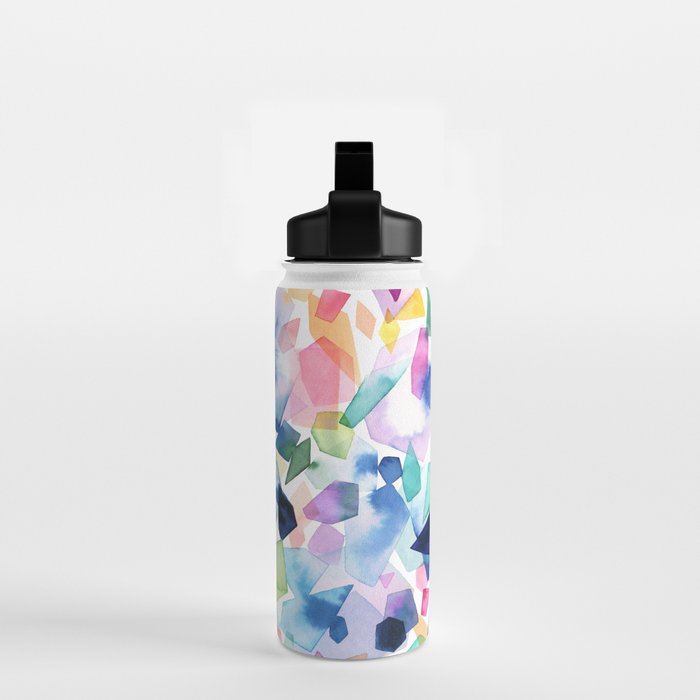 Crystals and Gems Splash Pink Blue Water Bottle Gallery Image 2