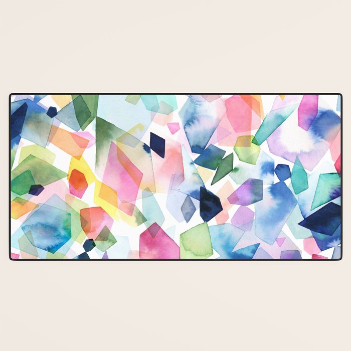 Crystals and Gems Splash Pink Blue Desk Mat Gallery Image 3