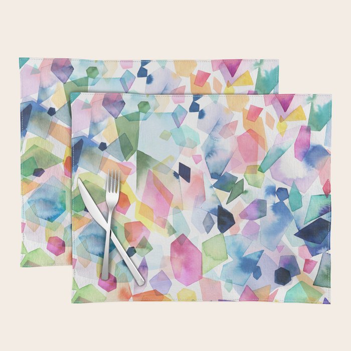 Crystals and Gems Splash Pink Blue Placemat Gallery Image 1