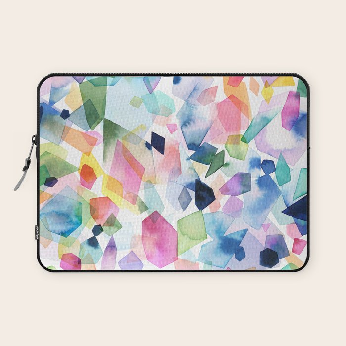 Crystals and Gems Splash Pink Blue Laptop Sleeve Gallery Image 1