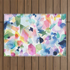 Crystals and Gems Splash Pink Blue Outdoor Rug Gallery Image 1