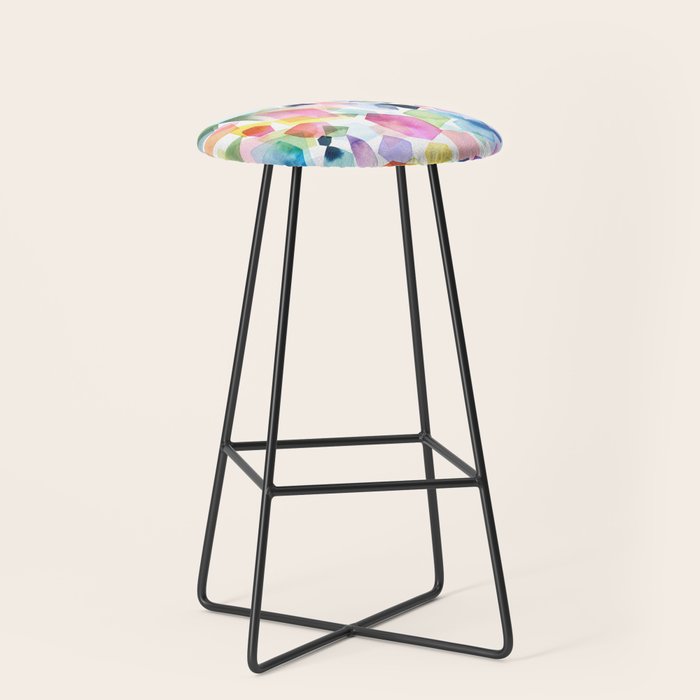 Crystals and Gems Splash Pink Blue Stool Gallery Image 1