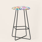 Crystals and Gems Splash Pink Blue Stool Gallery Image 1