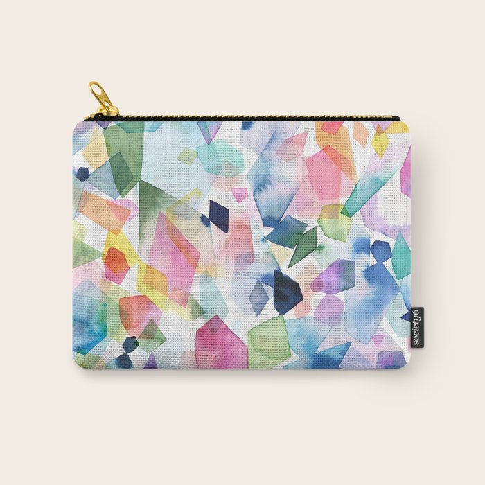 Crystals and Gems Splash Pink Blue Carry All Pouch Gallery Image 1
