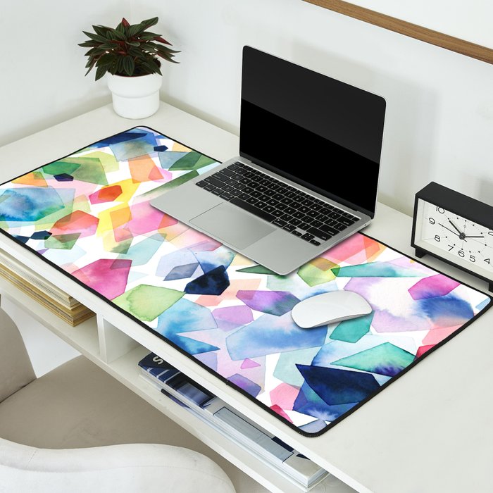 Crystals and Gems Splash Pink Blue Desk Mat Gallery Image 2