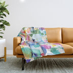Crystals and Gems Splash Pink Blue Throw Blanket Gallery Image 1