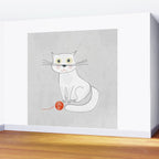 White Cat Wall Mural Gallery Image 2