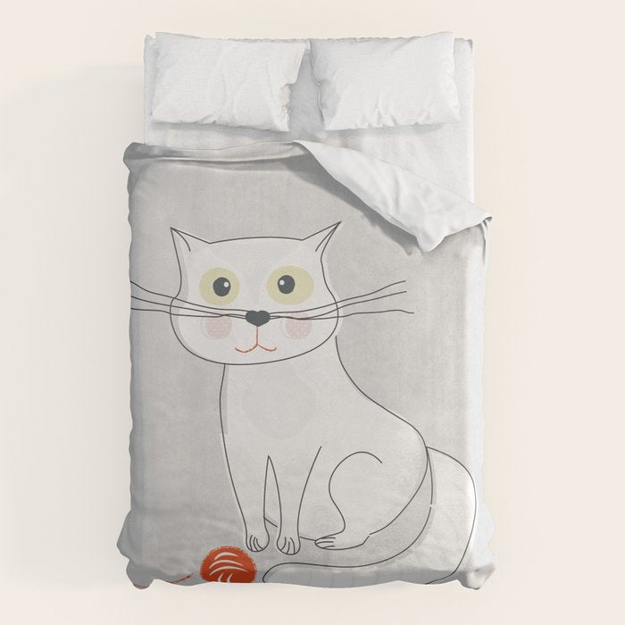 White Cat Duvet Cover Gallery Image 6