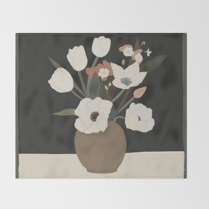 Gently Flowers 2 Throw Blanket Gallery Image 2