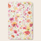 Natural Haze Spring Meadow Cosmos Wildflowers Magenta Red Yellow Cutting Board Gallery Image 1