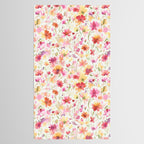 Natural Haze Spring Meadow Cosmos Wildflowers Magenta Red Yellow Tablecloth Gallery Image 2