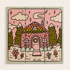 Cancer Zodiac Gingerbread House Wood Wall Art Gallery Image 1