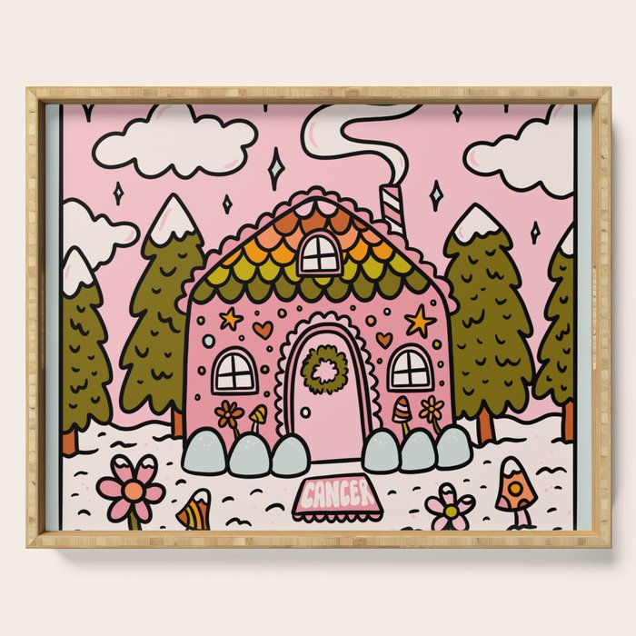 Cancer Zodiac Gingerbread House Serving Tray Gallery Image 1