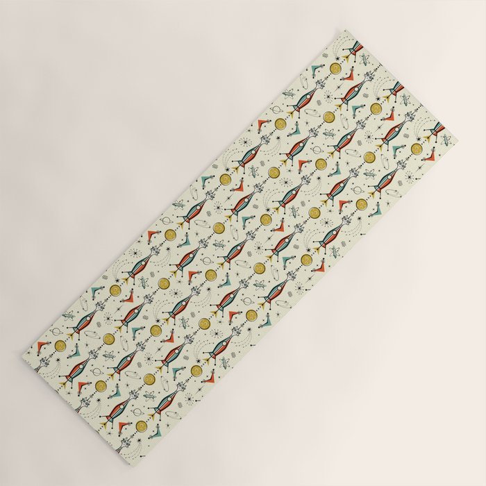 Atomic Kitty Rockets ©studioxtine Yoga Mat Gallery Image 1