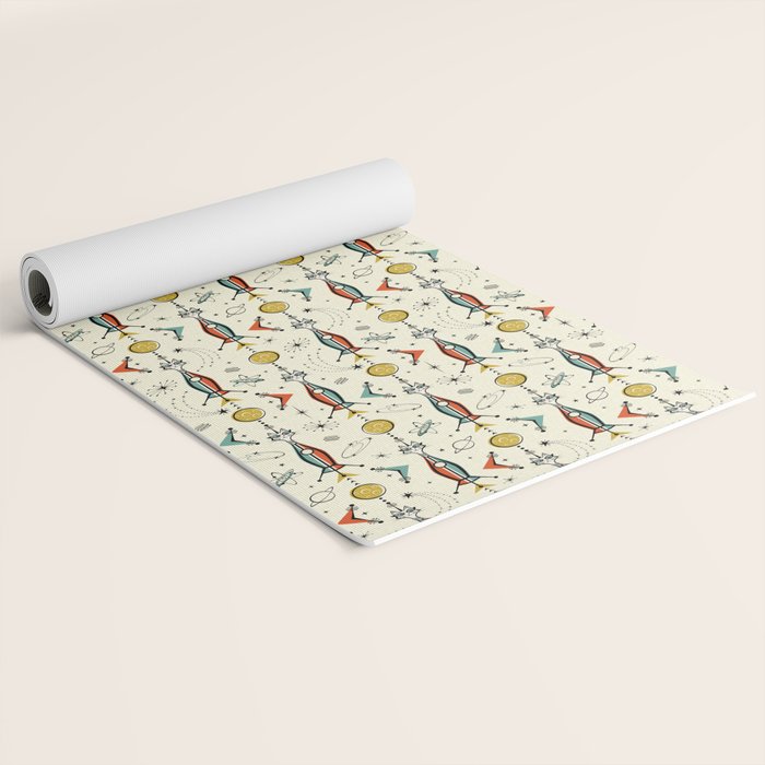 Atomic Kitty Rockets ©studioxtine Yoga Mat Gallery Image 2