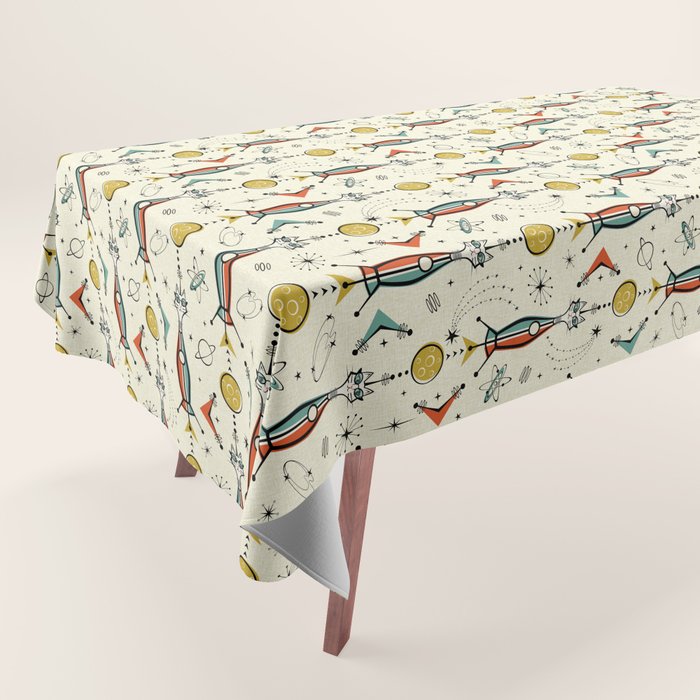 Atomic Kitty Rockets ©studioxtine Tablecloth Gallery Image 1