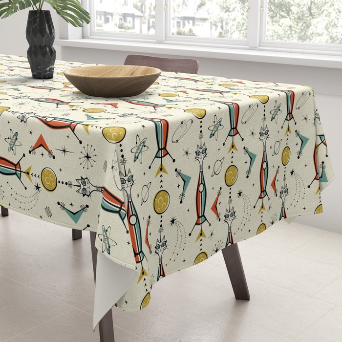 Atomic Kitty Rockets ©studioxtine Tablecloth Gallery Image 3