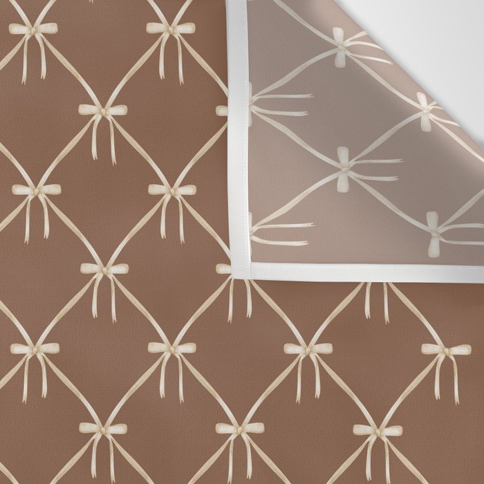 Bows and Ribbons Pattern LXII Coffee Creme Wall Tapestry Gallery Image 3