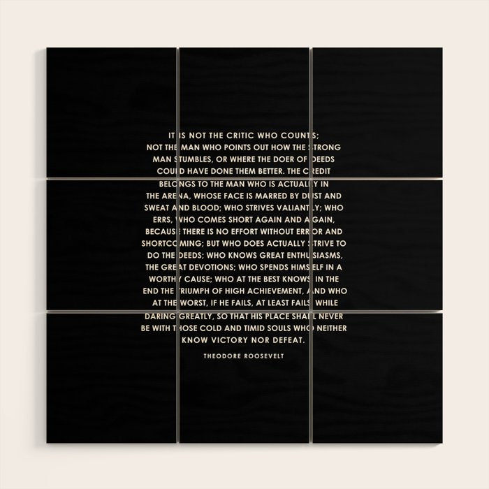 The Man in the Arena - Theodore Roosevelt Wood Wall Art Gallery Image 1