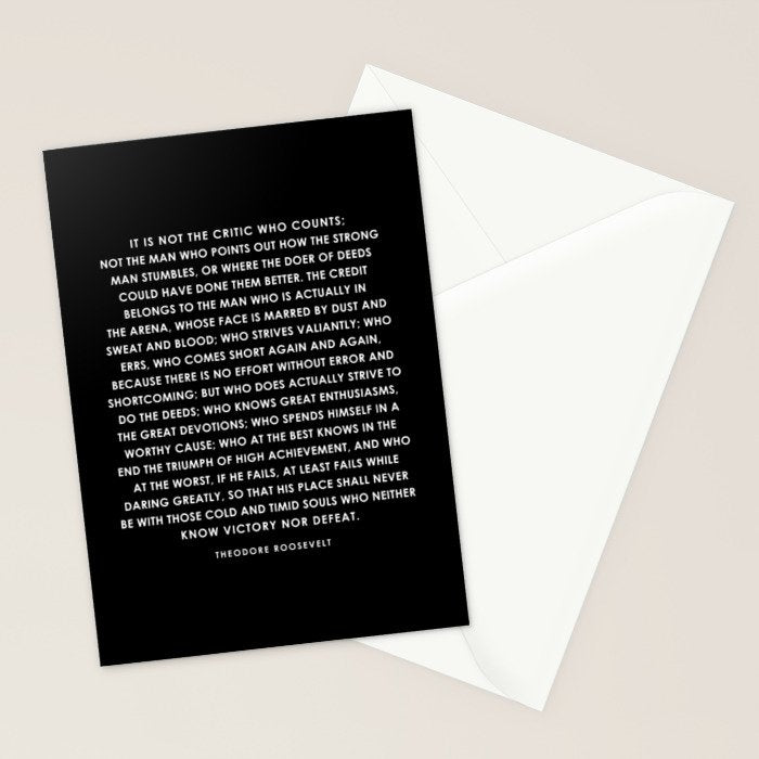 The Man in the Arena - Theodore Roosevelt Stationery Card Gallery Image 2