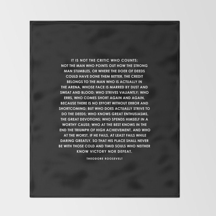 The Man in the Arena - Theodore Roosevelt Throw Blanket Gallery Image 2