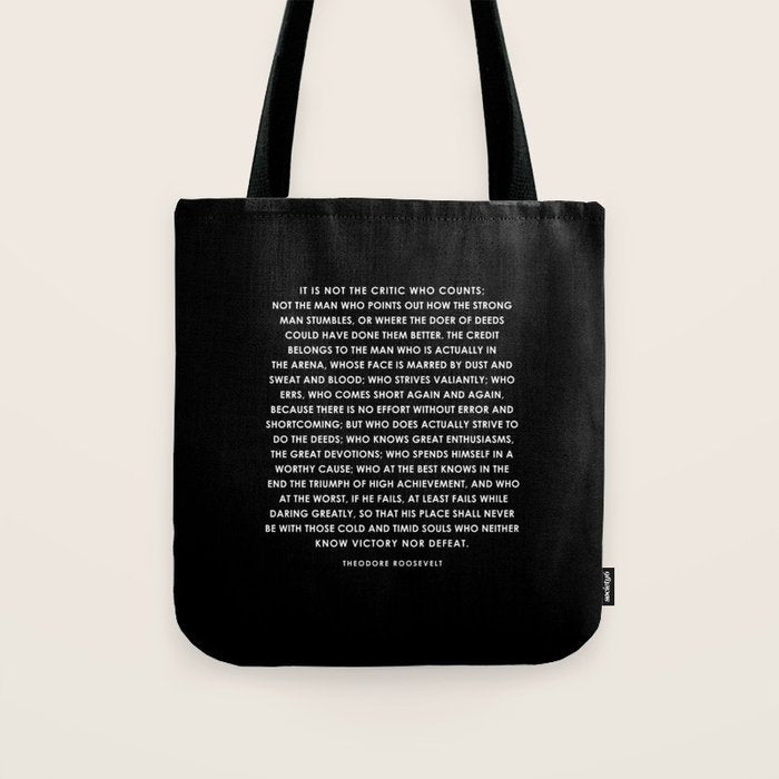 The Man in the Arena - Theodore Roosevelt Tote Bag Gallery Image 1