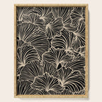 Decorative Leaf Pattern, Floral Prints, Cream and Black Serving Tray Gallery Image 1